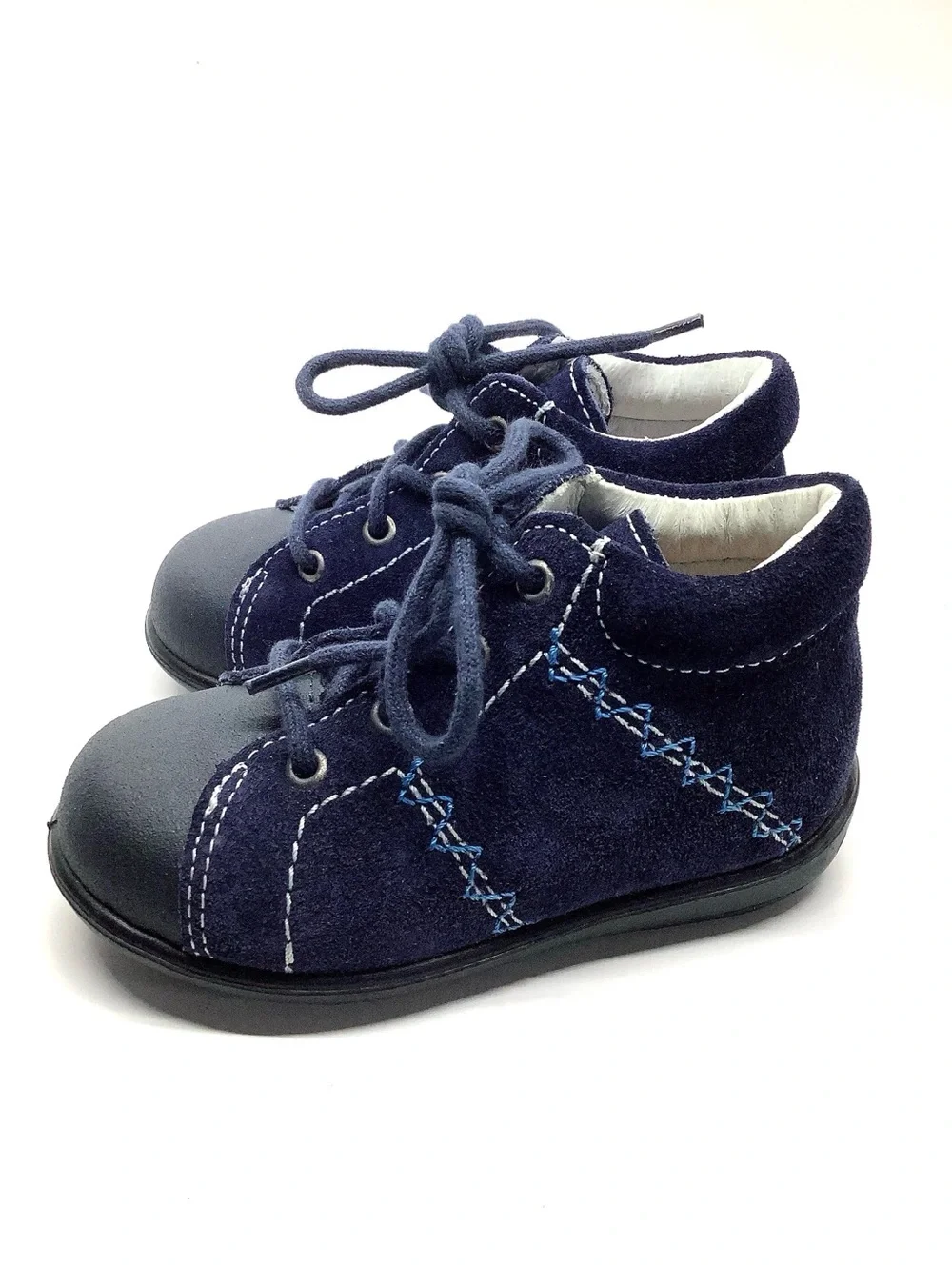 Toddler Navy Suede Lace-Up Shoe by Ricosta. Size 6 euro 22 NWT